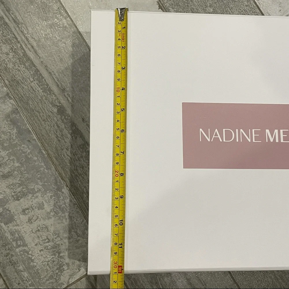 Nadine Merabi Authentic White Magnet Flap On Lead Empty Box Storage Contrast - Picture 8 of 10